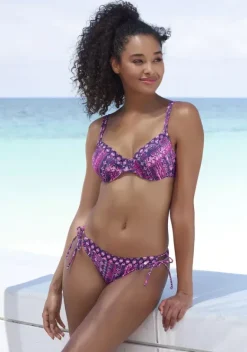 Grose Cups|s.Oliver Bugel-Bikini"Medley" Magenta Bedruckt