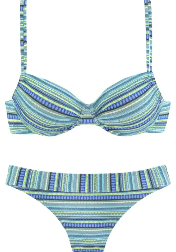 Grose Cups|LASCANA Bugel-Bikini"Mila" Turkis-Gestreift