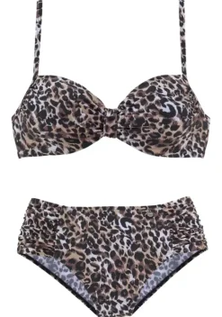Grose Cups|LASCANA Bugel-Bikini"Raubi" Braun-Bedruckt