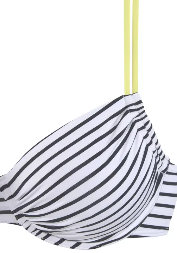Grose Cups|Venice Beach Bugel-Bikini-Top"Camie" Schwarz-Weis-Limette