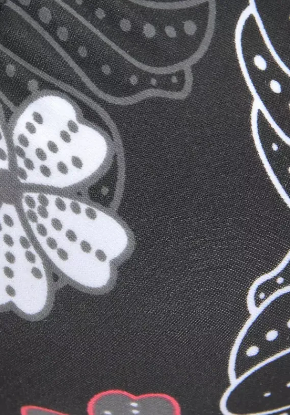 Grose Cups|Buffalo Bugel-Bikini-Top"City" Schwarz-Bedruckt