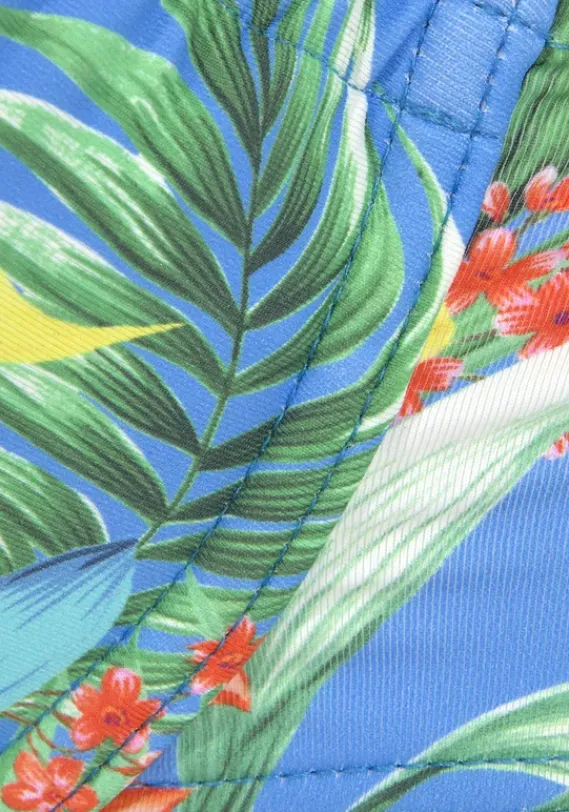 Grose Cups|Venice Beach Bugel-Bikini-Top"Hanni" Blau-Bedruckt