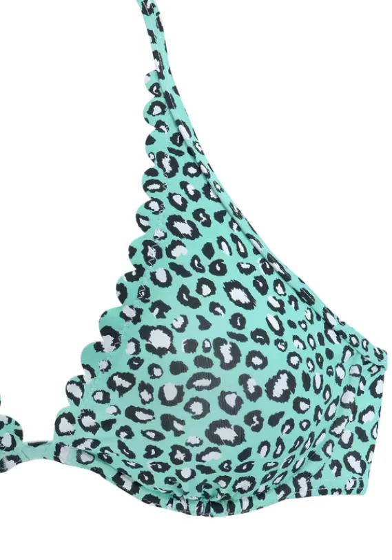 Grose Cups|LASCANA Bugel-Bikini-Top"Mae" Mint-Bedruckt