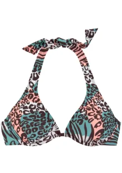 Grose Cups|Venice Beach Bugel-Bikini-Top"Maia" Turkis-Bedruckt