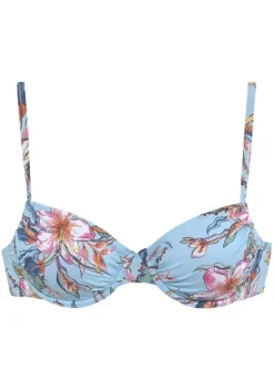 Grose Cups|LASCANA Bugel-Bikini-Top"Malia" Hellblau-Bedruckt