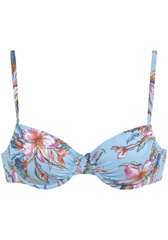 Grose Cups|LASCANA Bugel-Bikini-Top"Malia" Hellblau-Bedruckt