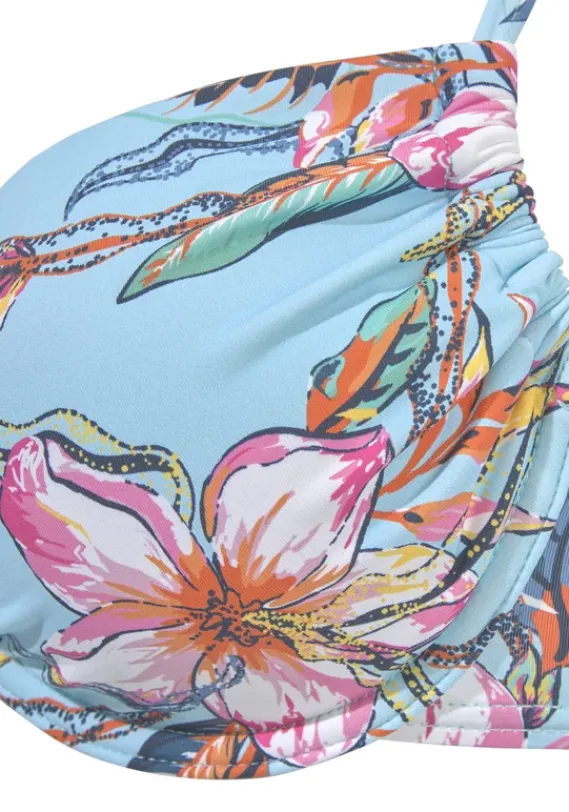 Grose Cups|LASCANA Bugel-Bikini-Top"Malia" Hellblau-Bedruckt
