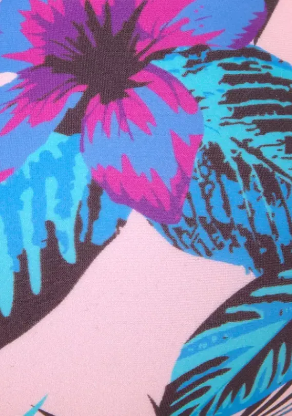 Grose Cups|Venice Beach Bugel-Bikini-Top"Marly" Rosa-Bedruckt