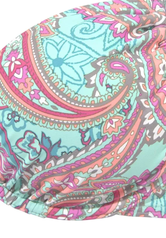 Grose Cups|Venice Beach Bugel-Bikini-Top"Paislee" Mint-Bedruckt