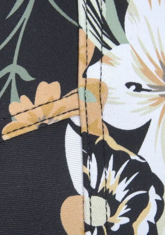 Grose Cups|Sunseeker Bugel-Bikini-Top"Suva" Schwarz-Bedruckt