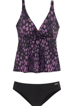 Tankinis|LASCANA Bugel-Tankini Lila-Bedruckt