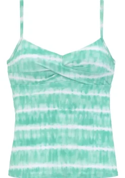 Bikini-Oberteile|s.Oliver Bugel-Tankini-Top"Enja" Turkis-Weis