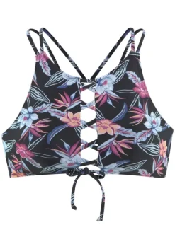 Bustier-Bikinis|KangaROOS Bustier-Bikini-Top"Agave" Schwarz-Bedruckt