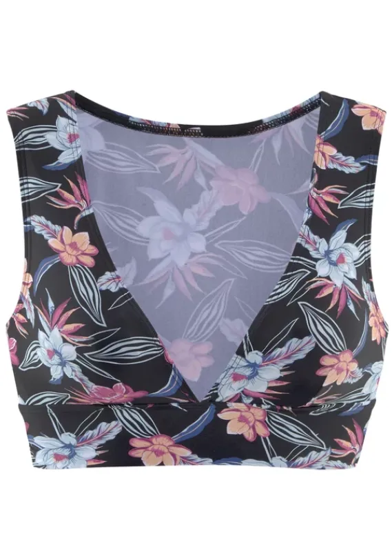 Bustier-Bikinis|KangaROOS Bustier-Bikini-Top"Agave" Schwarz-Bedruckt