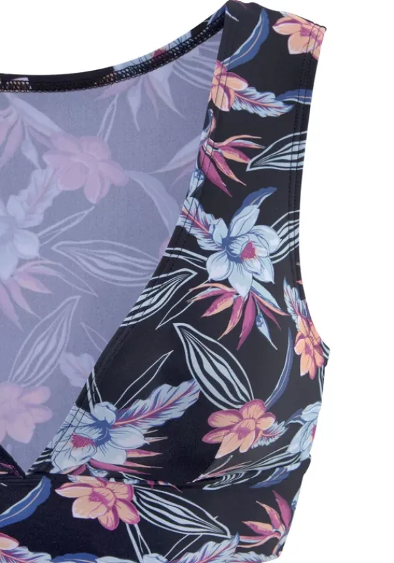 Bustier-Bikinis|KangaROOS Bustier-Bikini-Top"Agave" Schwarz-Bedruckt