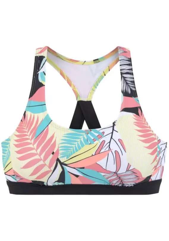 Bustier-Bikinis|LASCANA ACTIVE Bustier-Bikini-Top"Layne" Turkis-Gelb-Bedruckt