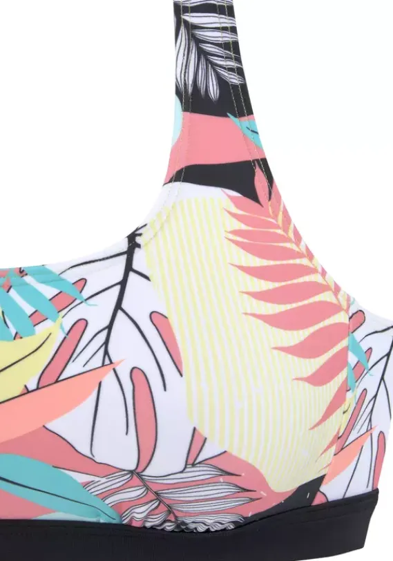 Bustier-Bikinis|LASCANA ACTIVE Bustier-Bikini-Top"Layne" Turkis-Gelb-Bedruckt