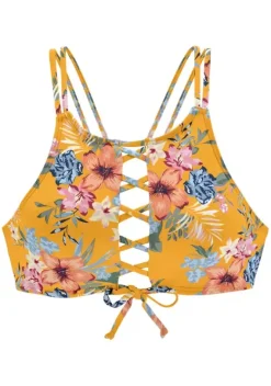 Bustier-Bikinis|Bench. Bustier-Bikini-Top"Maui" Gelb-Bedruckt