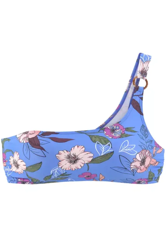 Bustier-Bikinis|s.Oliver Bustier-Bikini-Top"Maya" Blau-Bedruckt