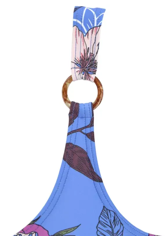 Bustier-Bikinis|s.Oliver Bustier-Bikini-Top"Maya" Blau-Bedruckt