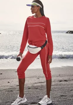 Lange Hosen|H.I.S Caprihose Rot