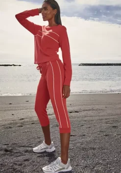 Lange Hosen|H.I.S Caprihose Rot