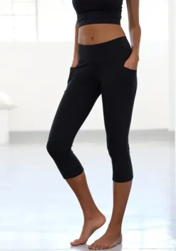 Lange Hosen|Vivance Caprileggings Schwarz