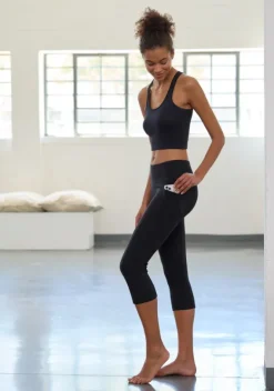 Lange Hosen|Vivance Caprileggings Schwarz