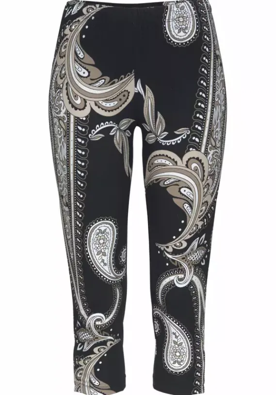 Strandmode|LASCANA Caprileggings Schwarz-Bedruckt