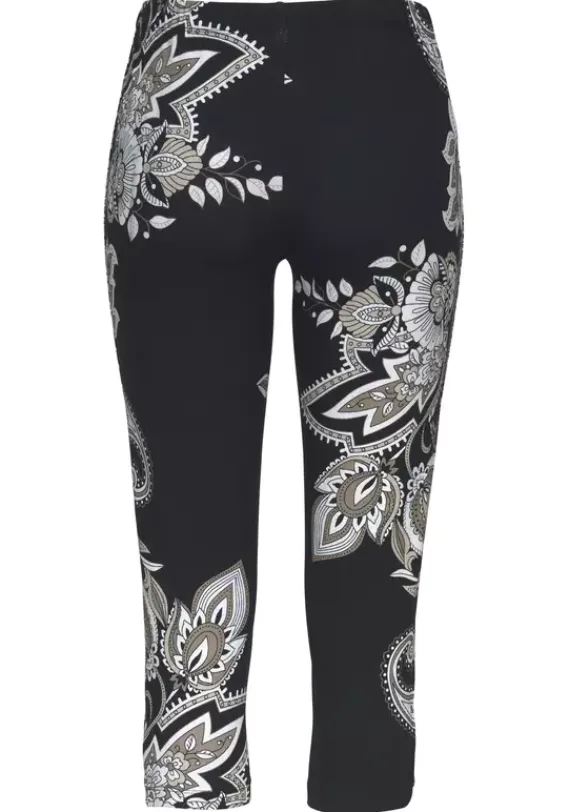 Strandmode|LASCANA Caprileggings Schwarz-Bedruckt