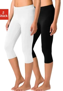 Homewear-Leggings|Vivance active Caprileggings Weis, Schwarz