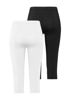 Homewear-Leggings|Vivance active Caprileggings Weis, Schwarz