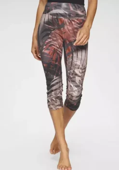 Lange Hosen|LASCANA ACTIVE Caprileggings"Tropical" Gemustert-Braun