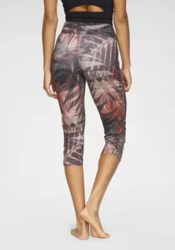 Lange Hosen|LASCANA ACTIVE Caprileggings"Tropical" Gemustert-Braun