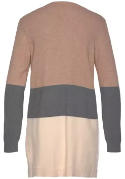 Jacken & Mantel|Vivance Cardigan Rosa-Grau-Apricot