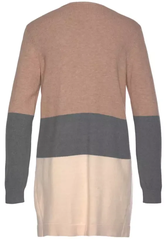 Jacken & Mantel|Vivance Cardigan Rosa-Grau-Apricot