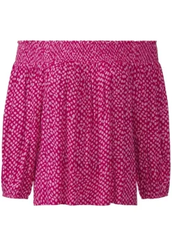 Blusen|LASCANA Carmenbluse Pink-Rosa Bedruckt