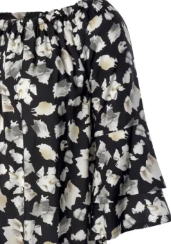 Strandmode|LASCANA Carmenbluse Schwarz-Bedruckt
