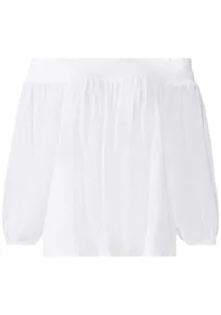 Blusen|LASCANA Carmenbluse Weis