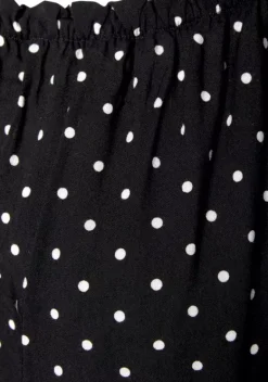 Blusen|LASCANA Carmenbluse Schwarz-Weis-Gepunktet