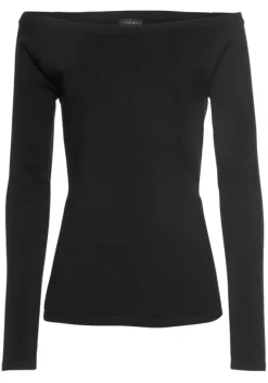 Pullover|LASCANA Carmenpullover Schwarz