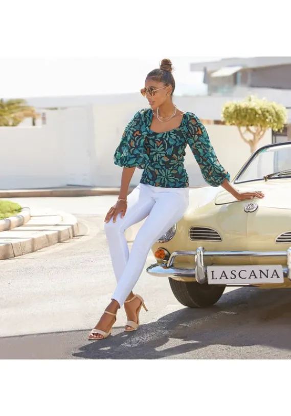 Blusen|LASCANA Chiffonbluse Marine-Dunkelgrun