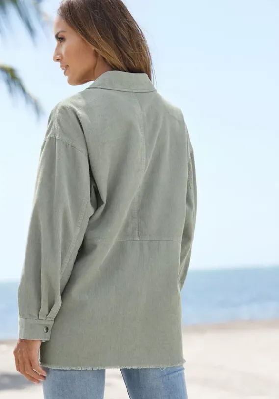 Jacken & Mantel|Buffalo Cordjacke Salbeigrun