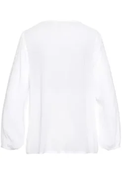 Blusen|Vivance Crinklebluse Weis