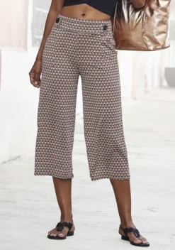 Lange Hosen|Buffalo Culotte Sand-Rostrot-Bedruckt