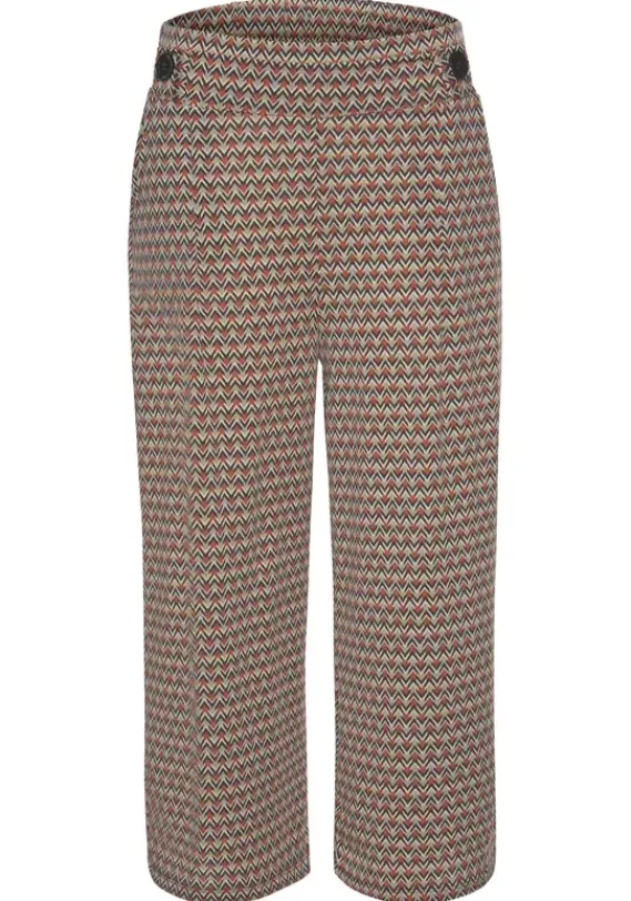 Lange Hosen|Buffalo Culotte Sand-Rostrot-Bedruckt