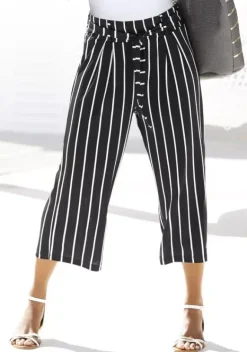 Lange Hosen|LASCANA Culotte Schwarz-Weis-Gestreift