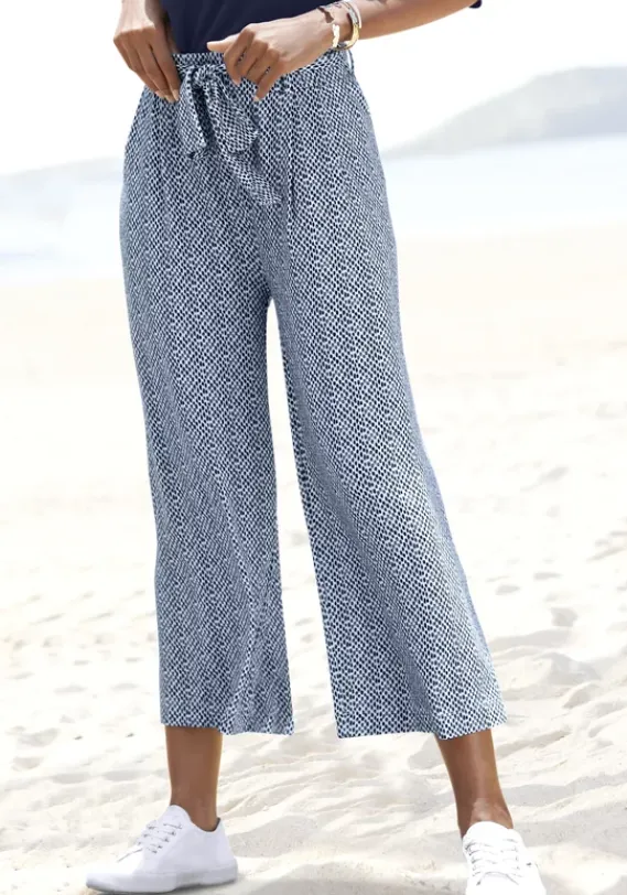 Lange Hosen|LASCANA Culotte Blau Bedruckt