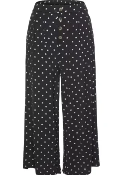 Lange Hosen|LASCANA Culotte Schwarz-Weis-Gepunktet