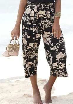Strandmode|LASCANA Culotte Schwarz-Taupe-Bedruckt